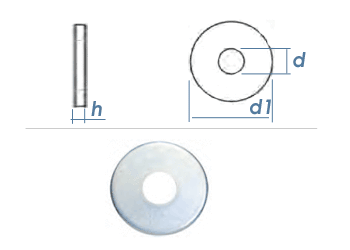 26mm Unterlegscheiben großer AD + dicker DIN440 Edelstahl A2 (1 Stk.)