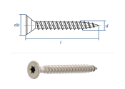 3 x 16mm Spanplattenschrauben Torx Vollgew. Edelstahl A2...