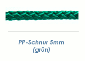 5mm PP- Schnur Rundgeflochten Gr&uuml;n (je 1 lfm)