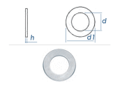 10,5mm Unterlegscheiben DIN433 / ISO7092  Stahl verzinkt  (100 Stk.)