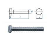 M8 x 45mm Sechskantschrauben DIN933 Vollgewinde Stahl...