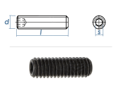 M12 x 20mm Gewindestift Kegelkuppe DIN913 45H schwarz (10...