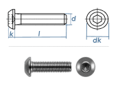 M5 x 30mm Linsenflachkopfschraube ISK ISO7380 Edelstahl...