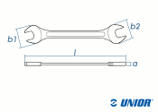 SW30 x 32 UNIOR Doppelgabelschl&uuml;ssel DIN3110 verchromt  (1 Stk.)