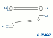 SW12 x 13 UNIOR Doppel-Ringschl&uuml;ssel DIN838 verchromt  (1 Stk.)