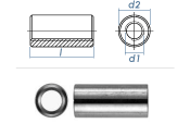 M8 x 30mm Gewindemuffe rund Edelstahl A2 (1 Stk.)