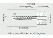 10 x 80mm Multifunktionsrahmend&uuml;bel inkl. TX40 Schraube (1 Stk.)