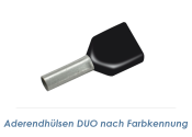 1,5 x 14mm Duo-Aderendh&uuml;lsen isoliert schwarz (100 Stk.)