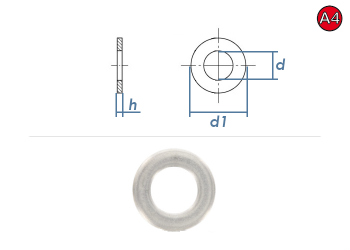 17mm Unterlegscheiben DIN125 Edelstahl A4 (10 Stk.)