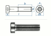 M4 x 6mm Zylinderschraube DIN6912 Edelstahl A2 (10 Stk.)