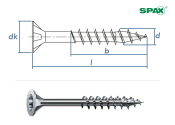 8 x 160mm SPAX Konstruktionsschrauben TX Senkkopf Stahl...