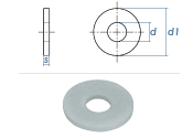 5,3mm Unterlegscheiben gro&szlig;er Au&szlig;endurchmesser DIN9021 Polyamid  (100 Stk.)