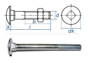 M8 x 160mm Torbandschrauben DIN603 Stahl verzinkt (1 Stk.)