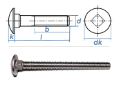 M12 x 120mm Torbandschrauben DIN603 Edelstahl A2 (1 Stk.)