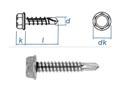 4,2 x 38mm Bohrschrauben Sechskantkopf DIN7504 Edelstahl...