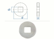 11mm Unterlegscheiben gro&szlig;er AD + dicker DIN440 Form V Edelstahl A2 (10 Stk.)