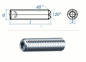 M3 x 8mm Gewindestift Ringschneide DIN916 Edelstahl A2...